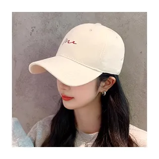 【HanVo】現貨 簡約時尚刺繡棒球帽(顯臉小 修飾臉型帽檐加寬 帽圍可調 帽子 男女配件 C01-8194)