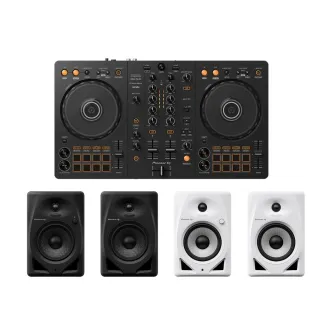【Pioneer DJ】DDJ-FLX4入門款雙軟體DJ控制器 + DM-50D-BT入門款主動式監聽喇叭-5吋藍牙款-二色