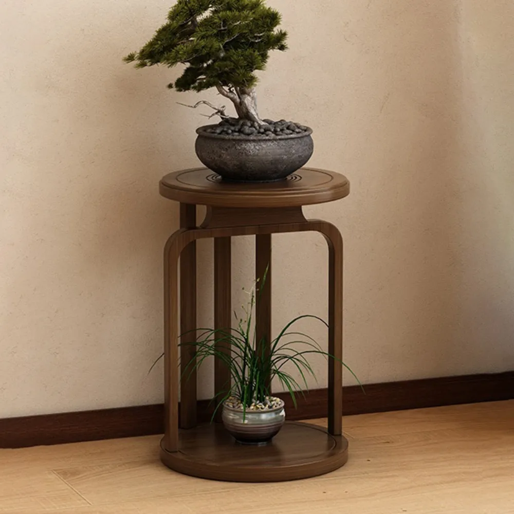 匠俱】中式花架博古架圓形花台花盆架小花台(花架花台博古架) - momo
