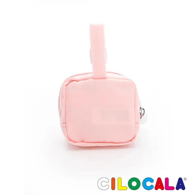 【CILOCALA】亮彩尼龍防潑水可扣式零錢包(花語粉)