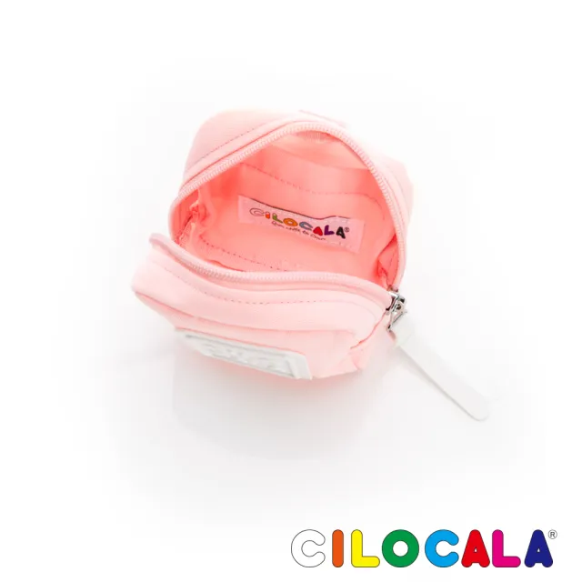【CILOCALA】亮彩尼龍防潑水可扣式零錢包(花語粉)