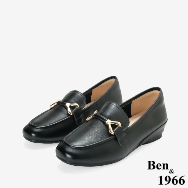 【Ben&1966】Ben&1966高級頭層牛皮舒適百搭增高樂福鞋-25636