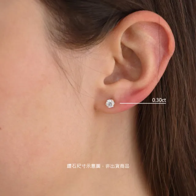 【Luster】年貨節!愛心 30分D/VS 培育鑽 純銀 鑽石耳環(培育鑽石x2總重0.60克拉)