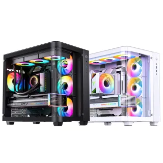 【JONSBO 喬思伯】TK3 台灣版 黑/白 機殼(預鎖4風扇/ATX/無A柱/雙360水冷/雙艙/無接縫曲面玻璃/分艙/BTF)
