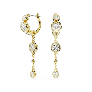 【SWAROVSKI 施華洛世奇】Imber 水滴形耳環 圓形切割 白色 多種金屬潤飾