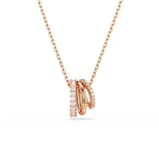 【SWAROVSKI 施華洛世奇】Hyperbola 鏈墜 混合式切割 白色 鍍玫瑰金色