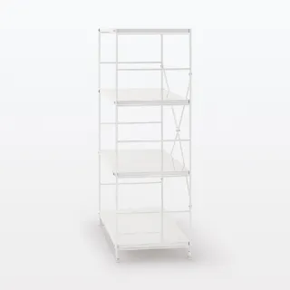 【MUJI 無印良品】SUS鋼製層架組/亮面淺灰/寬/中(大型家具配送)