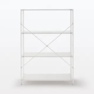 【MUJI 無印良品】SUS鋼製層架組/亮面淺灰/寬/中(大型家具配送)