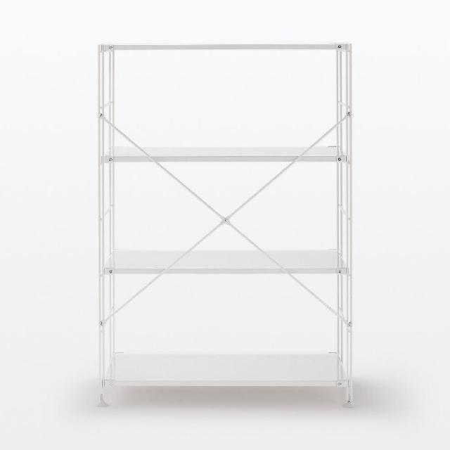 【MUJI 無印良品】SUS鋼製層架組/亮面淺灰/寬/中(大型家具配送)