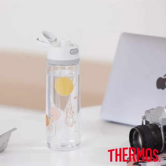 【THERMOS膳魔師】獨家專售_小熊維尼甜甜圈篇彈蓋輕水瓶710ml+710ml(TP4329WP-CL)