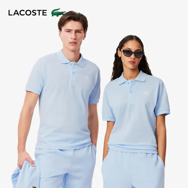 【LACOSTE】中性款-經典版型標誌印花L.12.12短袖Polo衫(淺藍色)