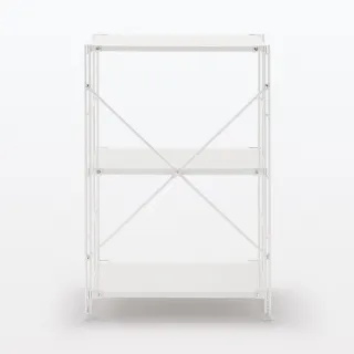 【MUJI 無印良品】SUS鋼製層架組/亮面淺灰/小(大型家具配送)