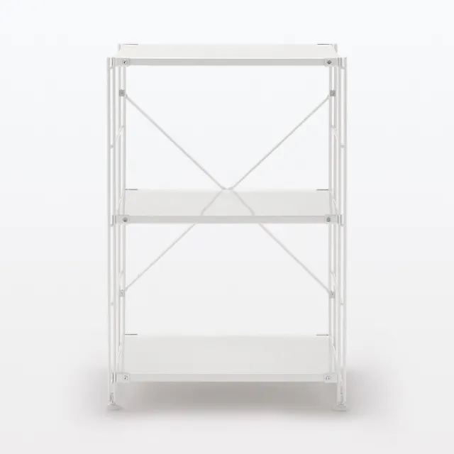 【MUJI 無印良品】SUS鋼製層架組/亮面淺灰/小(大型家具配送)