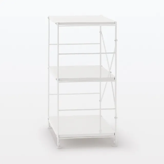 【MUJI 無印良品】SUS鋼製層架組/亮面淺灰/小(大型家具配送)