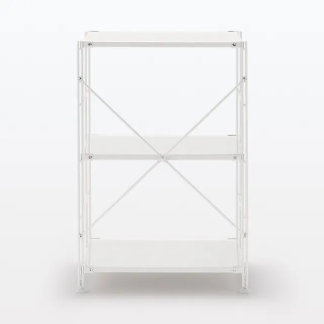 【MUJI 無印良品】SUS鋼製層架組/亮面淺灰/小(大型家具配送)