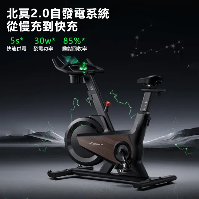 【Josogo】晨曦 黑曜騎士Turbo自發電 智能動感單車 20檔磁控靜音健身車