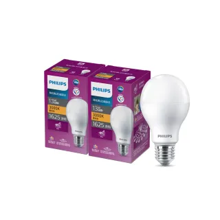 【Philips 飛利浦】2入組 真彩光節能 13W LED燈泡 燈泡色
