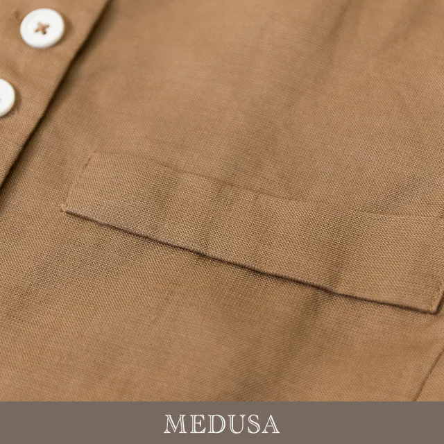 【MEDUSA 曼度莎】現貨-涼感排釦V領亞麻無袖背心 - 2色（M-XL）｜亞麻 夏季(601-5280A)