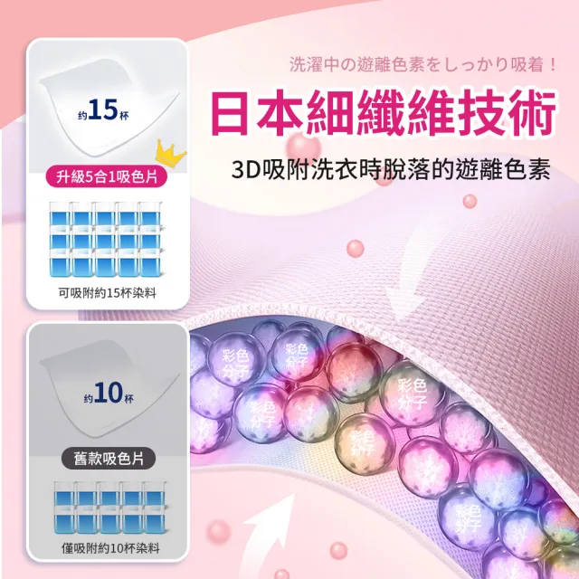 【SYU】日本World Life 5合1留香吸色片 2入組200片裝(防染色片 洗衣防染色 洗衣紙 吸色片)