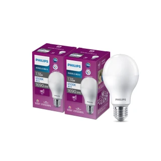 【Philips 飛利浦】2入組 真彩光節能 13W LED燈泡 晝光色