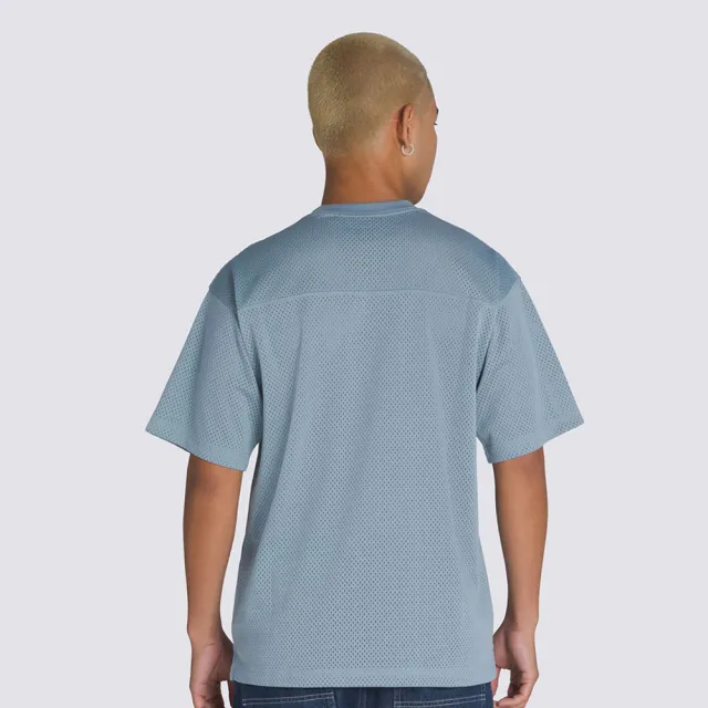 【VANS】官方旗艦 Arched Football Jersey 灰藍色短袖T恤