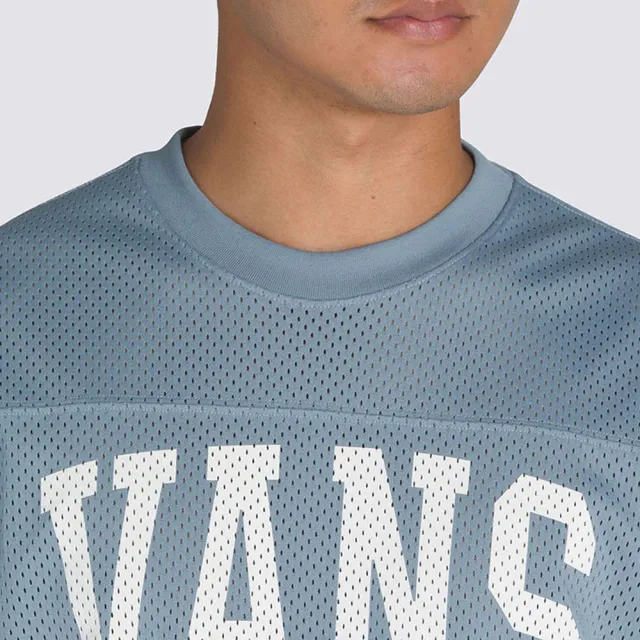 【VANS】官方旗艦 Arched Football Jersey 灰藍色短袖T恤