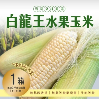 【雪莉朵辣嚴選】白龍王水果玉米 x1箱(3.6kg/箱 約11-14支)