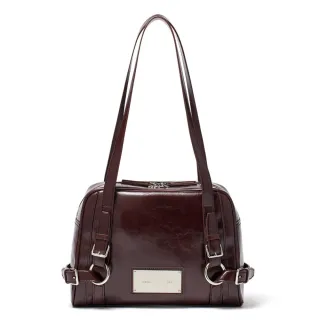 【MATIN KIM】官方旗艦 帶扣裝飾保齡球包 肩背包(深棕色)