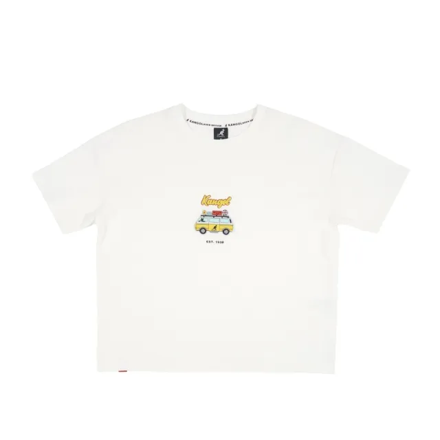 【KANGOL】短T 白色 巴士趣味 短版 短袖 女(6522101100)