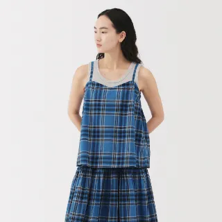【MUJI 無印良品】女馬杜拉斯格紋細肩帶套衫(共2色)