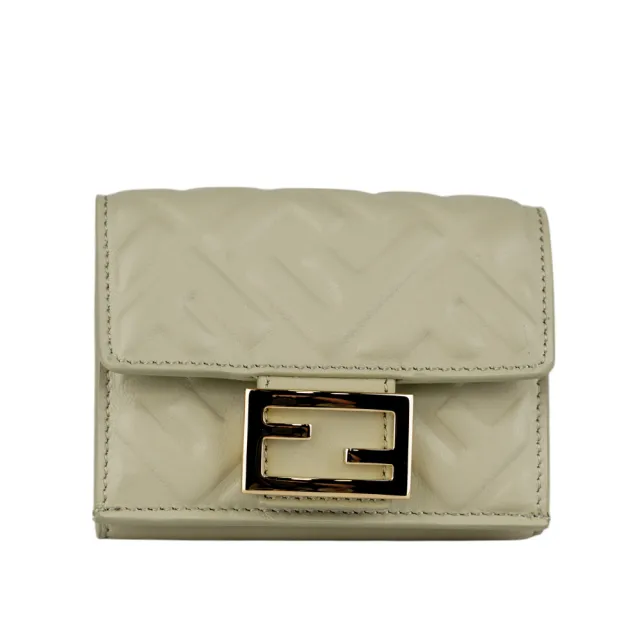 【FENDI 芬迪】Baguette FF Logo三折短夾(鼠尾草綠)（其他規格）