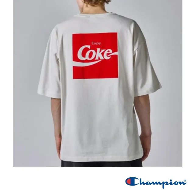 【Champion】官方直營 男款-Coca Cola x CHAMPION 印花短袖TEE-淺灰色(220186-ES001)