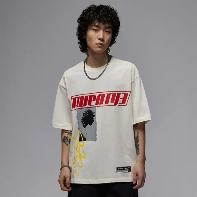 【NIKE 耐吉】AS M J FLT ESS OVSZ SS CREW 男 短袖上衣 重磅 寬鬆 米白(HJ2367133)