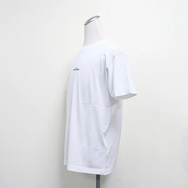 【Stone Island】Stone Island 後背浮雕十字羅盤圖案純棉短袖T恤(男款/白)
