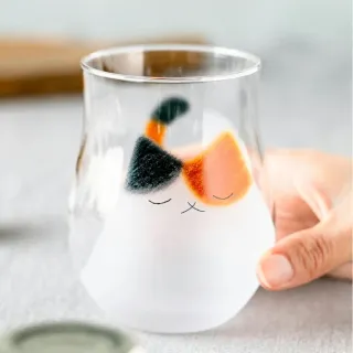 【ADERIA】日本製貓咪玻璃杯 340ml 3款任選1入 三花貓杯 橘貓杯 乳牛貓杯(玻璃杯 貓杯 日本杯 玻璃杯禮盒)