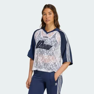 【adidas 愛迪達】蕾絲短袖上衣 T恤 女 - Originals KD2275