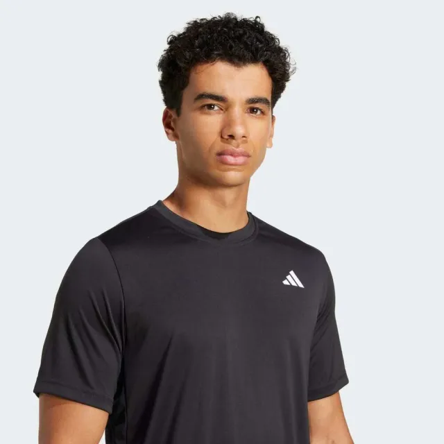 【adidas 愛迪達】Club Tee 男 T恤 運動上衣 休閒短袖 吸濕排汗 黑 亞版(JF8502)