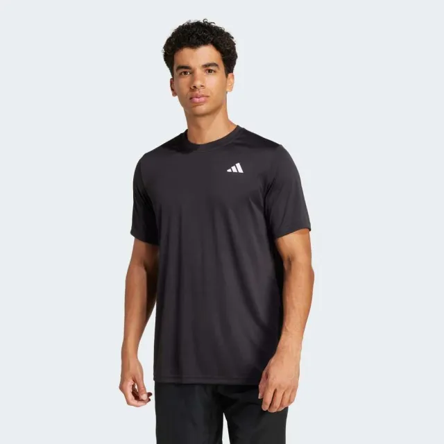 【adidas 愛迪達】Club Tee 男 T恤 運動上衣 休閒短袖 吸濕排汗 黑 亞版(JF8502)