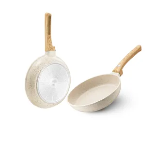 【ASD 愛仕達】麥飯石輕量鑄造聚油不沾平底鍋24cm(IH可用鍋)