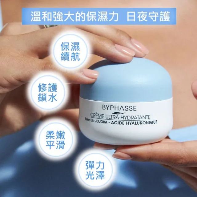 【BYPHASSE 蓓昂斯】精華液50ml+乳霜50ml(玻尿酸極致保濕/菸鹼醯胺淨瑕細膚)