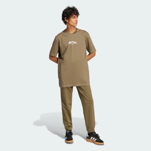 【adidas 愛迪達】Wab Tee 男 T恤 運動上衣 休閒短袖 棉質 軍綠 棕 亞版(JP4476)