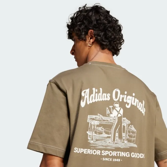 【adidas 愛迪達】Wab Tee 男 T恤 運動上衣 休閒短袖 棉質 軍綠 棕 亞版(JP4476)