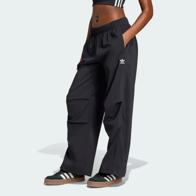 【adidas 愛迪達】Ess S Para Pant 女 長褲 降落傘褲 運動長褲 休閒長褲 黑 亞版(JD0785)