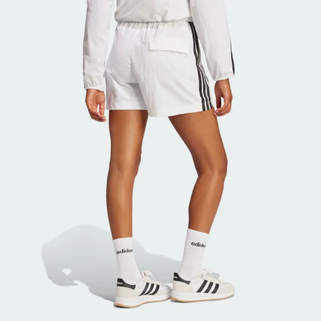 【adidas 愛迪達】W 3s Wv Sho 女 短褲 運動短褲 休閒短褲 白 黑 亞版(JE1310)