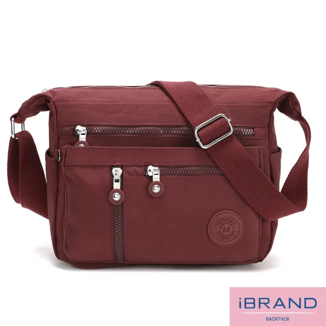 【iBrand】百搭實用多收納側斜背包/肩背包/防潑水尼龍(防水包 多款多色任選)