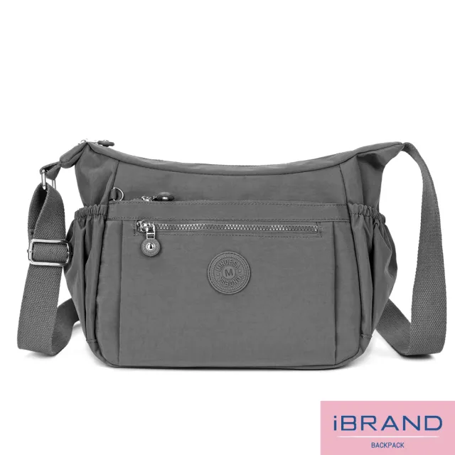 【iBrand】百搭實用多收納側斜背包/肩背包/防潑水尼龍(防水包 多款多色任選)