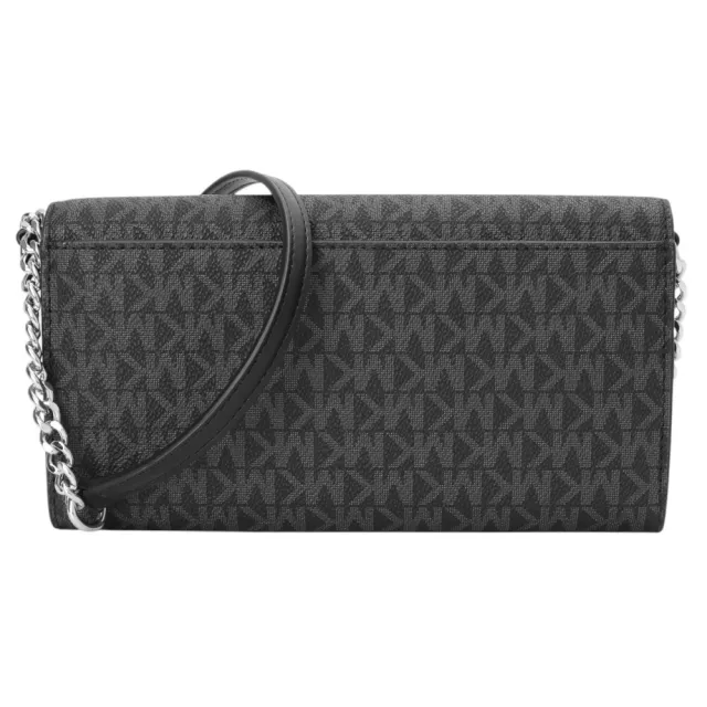 【Michael Kors】金屬竹節釦防刮LOGO可拆手拿/斜背包(黑)