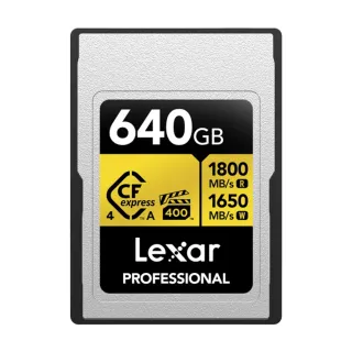 【Lexar 雷克沙】Professional GOLD CFexpress™ 4.0 640GB Type A 記憶卡(公司貨)