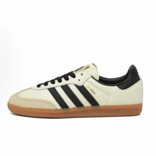 【adidas 愛迪達】adidas originals SAMBA OG 奶油黑金日系復古 德訓鞋 皮革焦糖底 女鞋  ID0478