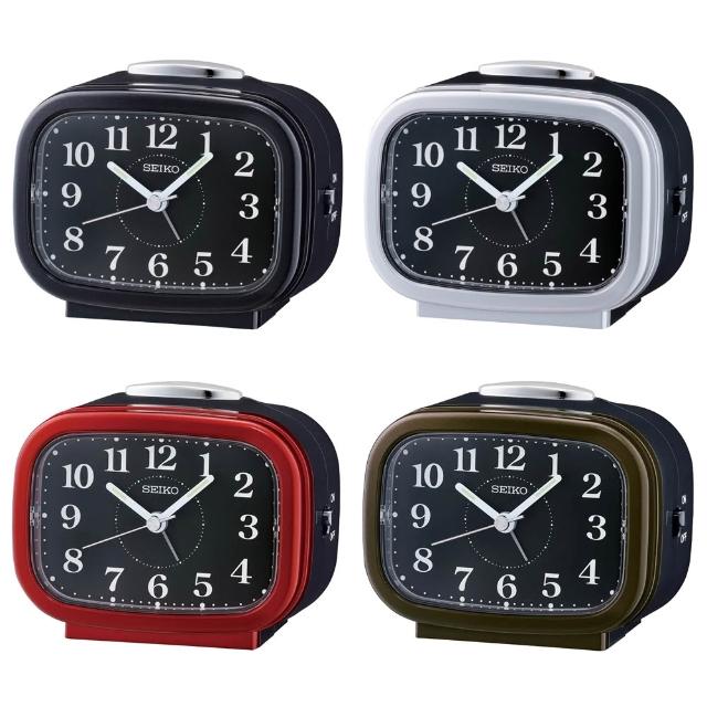 【SEIKO 精工】滑動式靜音秒針 大數字 夜光照明防貪睡鬧鐘-4色可選 送禮 禮物(QHK060系列/速)